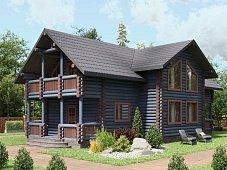 Дом из оцилиндрованного бревна "Quattro"