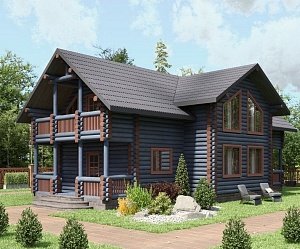 Дом из оцилиндрованного бревна "Quattro"