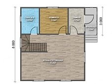 Двухэтажный дом с двухскатной крышей К2-2