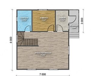 Двухэтажный дом с двухскатной крышей К2-2