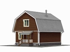Двухэтажный дом с двухскатной крышей К2-8