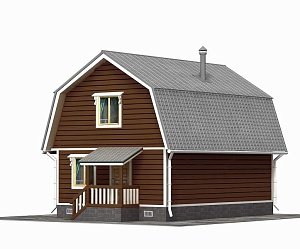Двухэтажный дом с двухскатной крышей К2-8