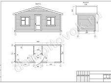 Садовый одноэтажный домик с тамбуром и двумя спальнями фото