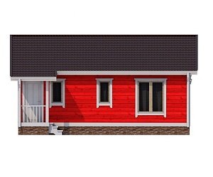 Одноэтажный дом с односкатной крышей К1-2