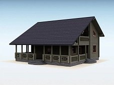 Дом из оцилиндрованного бревна "ДУО"