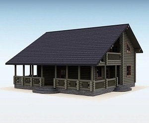 Дом из оцилиндрованного бревна "ДУО"