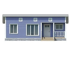 Одноэтажный дом с односкатной крышей К1-1