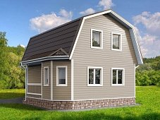 Двухэтажный дом с двухскатной крышей К2-6