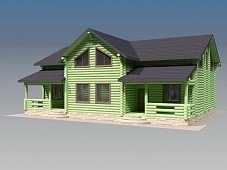 Дом из оцилиндрованного бревна "ФЕМИЛИ"