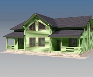 Дом из оцилиндрованного бревна "ФЕМИЛИ"