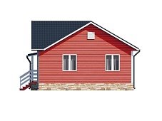 Одноэтажный дом с двухскатной крышей К1-10