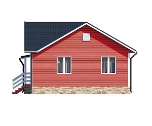 Одноэтажный дом с двухскатной крышей К1-10