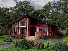 Дом из оцилиндрованного бревна "Rose"