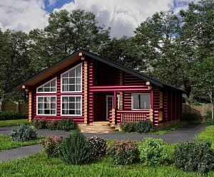 Дом из оцилиндрованного бревна "Rose"