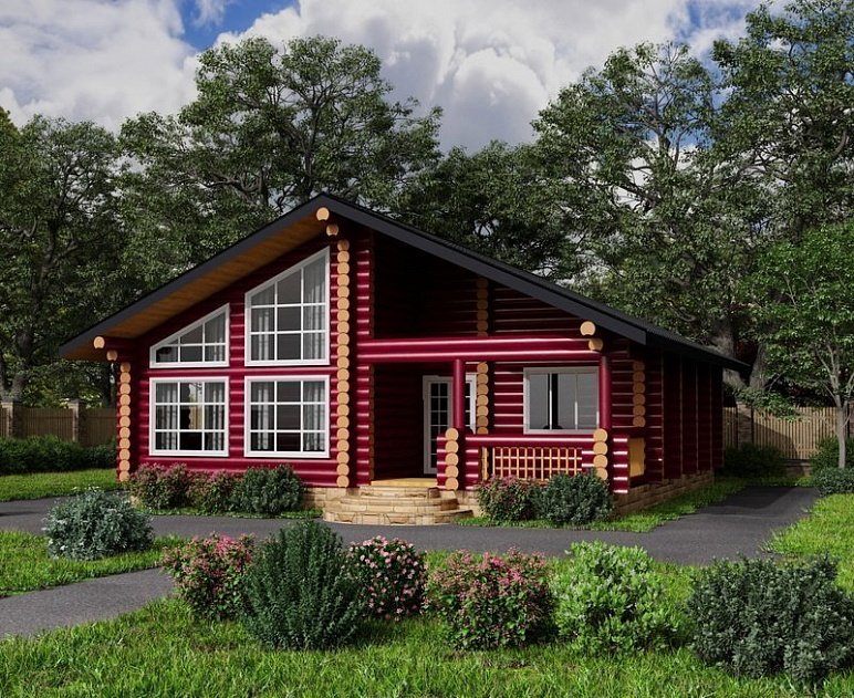 Дом из оцилиндрованного бревна "Rose"