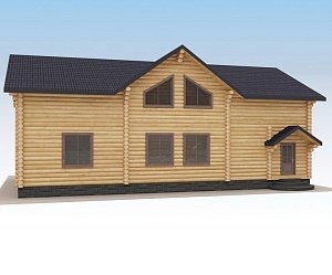 Дом из оцилиндрованного бревна "ФЕМИЛИ"