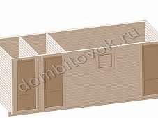 Фото бытовки деревянной трех дверной с отдельными входами