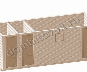 №24 Бытовка деревянная трехдверная с отдельными входами (утеплённая)