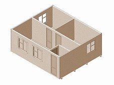 Дом с тамбуром и тремя комнатами фото