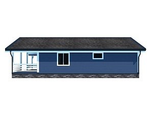 Одноэтажный дом с двухскатной крышей К1-6