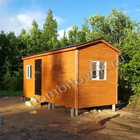 Бытовка дачная с двух-скатной крышей фото