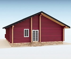 Дом из оцилиндрованного бревна "Rose"
