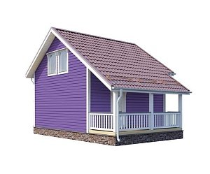 Двухэтажный дом с двухскатной крышей К2-3