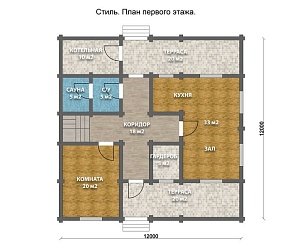 Дом из оцилиндрованного бревна "СТИЛЬ"