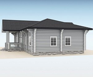 Дом из оцилиндрованного бревна "House"