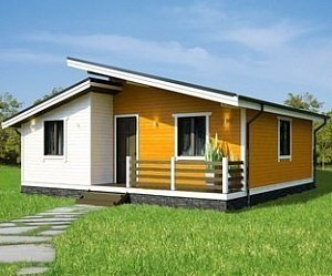 Одноэтажный дом с двухскатной крышей К1-8