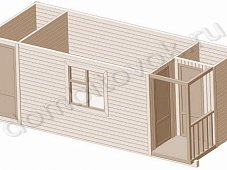 Бытовка с крыльцом и двумя хозяйственными помещениями фото