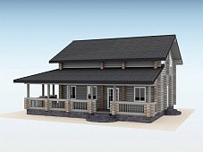 Дом из оцилиндрованного бревна "Compass"