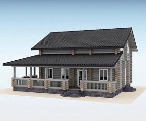 Дом из оцилиндрованного бревна "Compass"