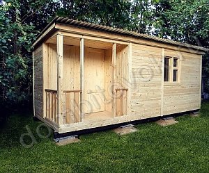 №6 Бытовка с крыльцом 2х1м и двумя хоз. помещениями (утепленная)