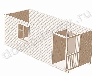 №12 Бытовка дачная с крыльцом 1х1м (утепленная)