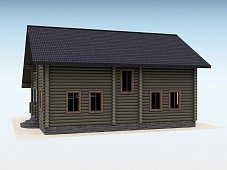 Дом из оцилиндрованного бревна "ДУО"