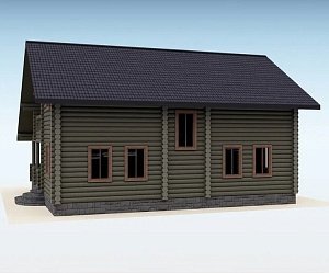 Дом из оцилиндрованного бревна "ДУО"