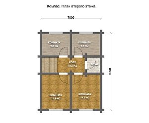 Дом из оцилиндрованного бревна "Compass"
