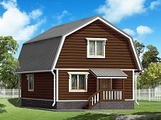 Двухэтажный дом с двухскатной крышей К2-8