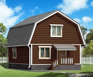 Двухэтажный дом с двухскатной крышей К2-8