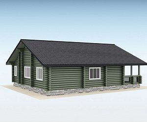 Дом из оцилиндрованного бревна "Wald"