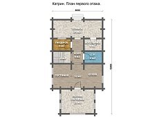 Дом из оцилиндрованного бревна "Катрин"