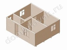 Дачный дом с прихожей, двумя комнатами и кухней фото