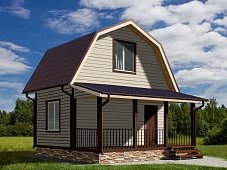 Двухэтажный дом с двухскатной крышей К2-7