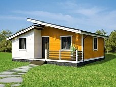 Одноэтажный дом с двухскатной крышей К1-8