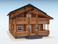 Дом из оцилиндрованного бревна "Катрин"