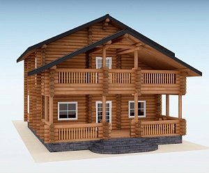 Дом из оцилиндрованного бревна "Катрин"