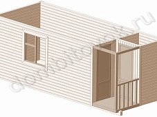 Бытовка с крыльцом и хозяйственным помещением фото