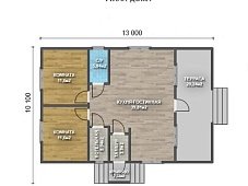 Одноэтажный дом с двухскатной крышей К1-6
