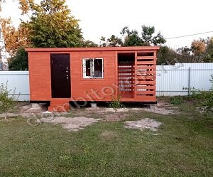 №21 Бытовка дачная стандарт с дровником (утепленная)